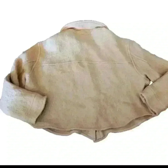 Levis Womens Cropped Wool Blend Shacket In Oat L - Picture 7 of 14